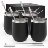 CHILLOUT LIFE vaso vino acero inoxidable 12 oz, conjunto de 4, ideal para picnic