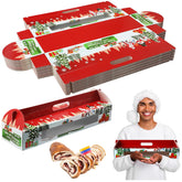 Cholemy caja navideña con ventana para mostrar pan horneado
