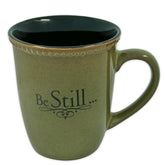 Taza Christian Art Gifts verde salvia Estate en calma, perfecta para café matutino.