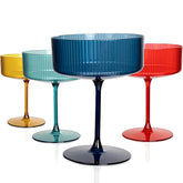 Ciaell copa martini con textura acanalada 10oz colorida para cócteles y fiestas.