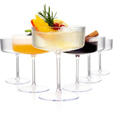Ciaell copa martini estriada 10oz, ideal para cócteles en eventos