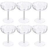 Ciaell Copa de martini plástico con borde pétalo para cócteles elegantes