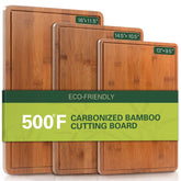 ciecie tablas de picar bambú carbonizado, superficie duradera para uso diario
