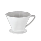 Cilio filtro de porcelana para vertido manual en blanco, ideal para café suave en casa.