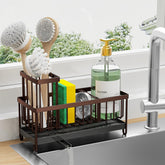 Cisily soporte de esponja de cocina con boquilla giratoria para drenaje directo al fregadero