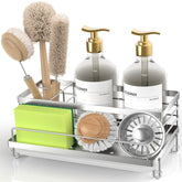 Cisily portaesponjas para fregadero en acero inoxidable, organización eficiente de la cocina.