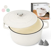 ciwete olla hiero esmaltado con tapa y mango doble ergonómico para manejo cómodo.