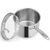 Ciwt e olla de acero inoxidable 3qt con tapa de vidrio para vigilar guisos sin abrir