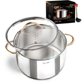 Olla ciwete stock 8qt para caldos y guisos con cocción uniforme.