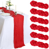 CKIKU camino de mesa gasa rojo 10ft para cenas elegantes