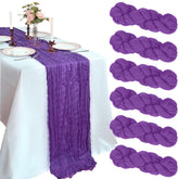 CKIKU Corredor de mesa gasa morada 10ft para cenas elegantes