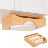CKIU dispensador de platos de papel de 10 pulgadas en bambú, ideal para cocina organizada.
