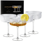 Copa CL FUN coupe estriada de 10 onzas, ideal para reuniones con estilo.