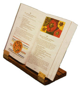 Clear Solutions porta-libros original con base de madera y acrílico estable para recetas.