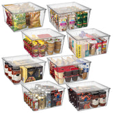 CLEARSPACE cajas de almacenamiento plástico con tapas XL para cocina organizada