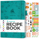 Clever Fox Libro de Recetas: portada turquesa elegante para empezar tu colección culinaria.