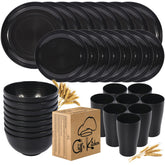 Cliffs Kitchen platos negros de trigo, resistentes y livianos, ideales para comer en casa o al aire libre.