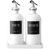 CMLKLZD dispensadores para aceite y vinagre en botellas de vidrio de 16 oz para uso diario.