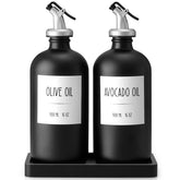 Botella de aceite de oliva CMLKLZD en vidrio para almacenamiento fresco.