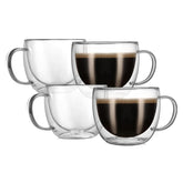 CNGLASS jarras de café de doble pared, conjunto de 4, mantienen caliente la bebida.