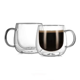 CNGLASS taza cafe doble pared 10oz 2pack mantiene caliente sin quemar