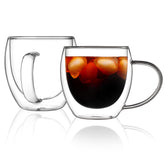 CNGLASS taza cafe doble pared con asa, mantiene caliente y evita quemaduras.