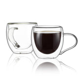 CNGLASS taza doble pared 10oz con mango, ideal para café caliente