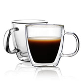 CNGLASS taza espresso aislada de doble pared con asa, ideal para no quemarse.