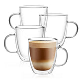 CNGLASS taza grande 12 onzas doble muro; calor estable sin quemar la mano.