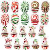COcnny mini forros para cupcakes navideños, fáciles de usar y ocupan poco espacio.