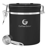 Coffee Gator contenedor hermético para café en acero inoxidable, mantiene frescura y aroma.