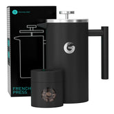 Coffee Gator Prensa Francesa en acero inoxidable 304, 34 oz para un café más intenso.