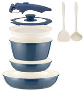 Conjunto Coicur cerámico 8 piezas con mango desmontable para almacenamiento compacto
