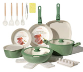 Coicur juego cazuelas cerámicas 23 piezas para cocción limpia y saludable.