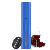 COKUNST abrebotellas eléctrico azul en acción, diseño elegante para vino.