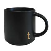 COLLECTIVE HOME: taza cerámica con monograma negro, ideal para café diario