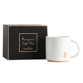 COLLECTIVE HOME Taza monograma oro de 15 onzas para café diario con estilo