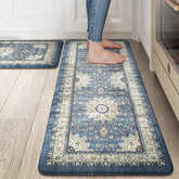 Collive Alfombra cocina boho azul frente: diseño elegante y confortable para cocinar