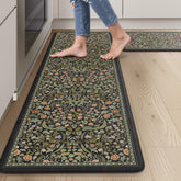 Collive alfombrilla antifatiga cocina con diseño floral bohemio, comodidad prolongada para cocinar.