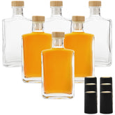 Botellas Coloch cuadradas con tapa T-top para exhibir el color de la bebida