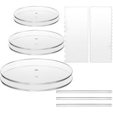 Coloch discos acrílicos para pasteles de 6.25 pulgadas, acabado claro para capas lisas.