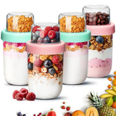Frascos ComSaf avena nocturna con separación doble capa mantienen frescos los ingredientes