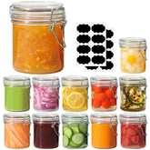 ComSaf jarras de vidrio 8oz con tapas herméticas para conservar alimentos.