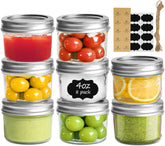 ComSaf frascos mini Mason 4oz en pack de 8 para porciones portátiles.
