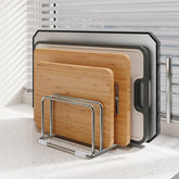 Coneyaro organizador de bandejas para cortar en encimera, ideal para ordenar tablas delgadas.