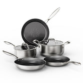 COOKER KING juego sartenes de acero inoxidable, durabilidad y acabado elegante para la cocina.