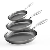 COOKER KING sartén 8 pulgadas acero inoxidable con recubrimiento cerámico antiadhesivo para cocinar sin pegar