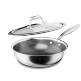 COOKER KING Wok de 10 pulgadas con tapa, ideal para salteados equilibrados.