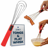 Pinzas de cocina Cooks Innovations 6-en-1 en uso para voltear alimentos.
