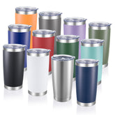 Vaso termico Cool Yoleb 20oz con tapa transparente para bebidas frías o calientes